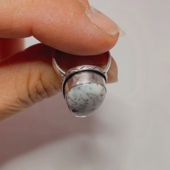 NWT 925 Sterling Silver Plated moonstone white women’s ring size 8 - Picture 8 of 15